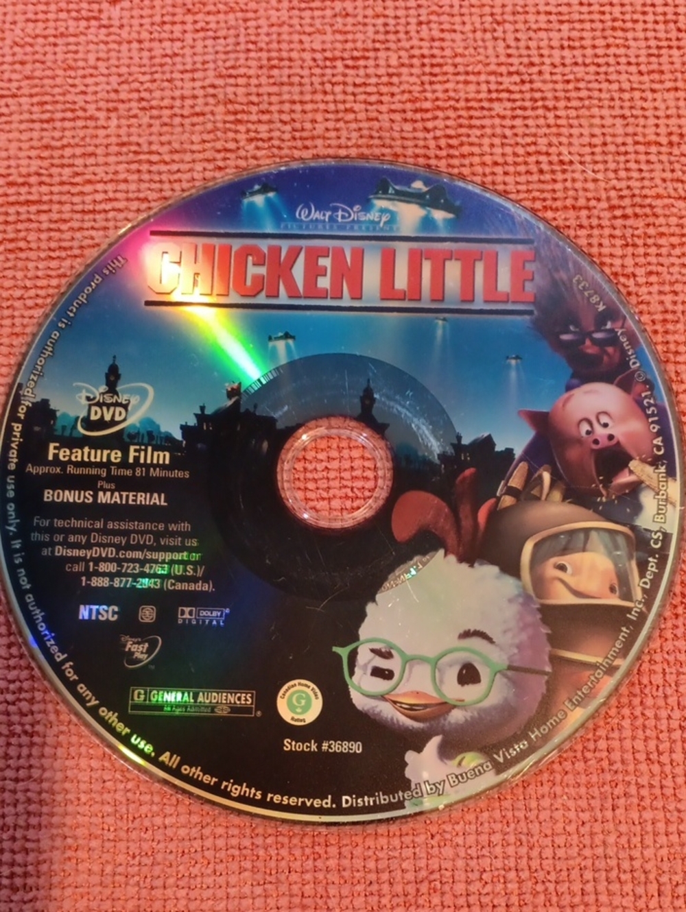 2/$8 Chicken Little DVD *NO CASE*